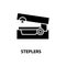 steplers icon, black vector sign with editable strokes, concept illustration
