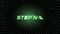 STEPN company logo icon in the center of spiral of glowing green dots on dark background. Web3 running app with fun game and