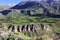 Stepped terraces in Colca Canyon in Peru