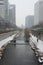 Stepping Stone Bridge across Seoul\'s Cheong Gye Cheon creek