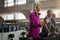 Stepping up their fitness routine. a group of mature people exercising on treadmills at the gym.