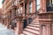 Steps on brownstone houses in Harlem