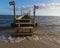 Steps on a deserted beach