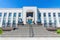 Steps Lead to the Entrance of the Klickitat County Courthouse in Goldendale, Washington, USA