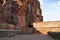 Steps leading from Cave 3 to Cave 4. Badami caves, Badami, Karnataka.