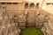 Steps leading down to the green water in abhaneri rajasthan