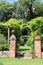 Steps leading to the topiary