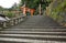 The steps leading up to the entrance of Kumano Hayatama Taisha shrine. Wakayama. Japan