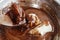 Steps of making chocolate cake : mixing ingredients