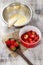 Steps of making strawberry cake