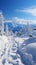 Steps in snow Climbing hill leaves human footprints amidst pristine wintry scenery