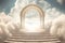 Steps to Heaven, a staircase in the clouds leads to the gates of Heaven generative AI