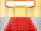 Steps To Success , Red carpet 3d gold space for text