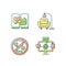 Steps towards healthy living RGB color icons set