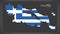 Sterea Ellada map of Greece with Greek national flag illustration
