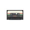 Stereo cassette tape with colorful retro stripes - vintage 80s music player