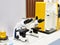 Stereo microscopes at exhibition chemical equipment