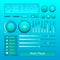 Stereo music player volume button control set vector