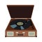 Stereo vinyl record gramophone player. Retro music gadget from 2