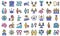 Stereotype icons set line color vector