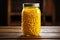 Sterilized corn in a jar. Generative AI