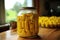 Sterilized corn in a jar. Generative AI