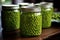 Sterilized peas in a jar. Generative AI