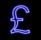 Sterling pound Â£ British currency neon symbol