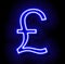 Sterling pound Â£ British currency neon symbol