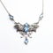 Sterling Silver Butterfly Necklace With Blue Topaz - Misty Gothic Style