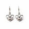 Sterling Silver Heart Shaped Drops With Diamond Cut Cabochons