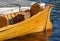 Stern of a wooden antique boat