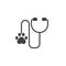 Stethoscope for animal diagnosis icon vector