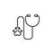 Stethoscope for animal diagnosis line icon