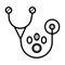 Stethoscope for animal diagnosis line icon