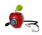 Stethoscope apple red isolated for backgroud - 3d rendering