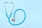 Stethoscope as the main tool for primary diagnosis of a cardiologist and therapist patient. Symbol of medical