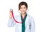 Stethoscope in a Asian mature female doctor hand