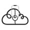 Stethoscope black color and cloud sign symbol made from cable