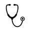 Stethoscope black silhouette vector icon