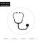 Stethoscope black and white flat icon