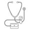 Stethoscope blood presure icon, outline style