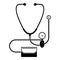 Stethoscope, blood presure icon, simple style