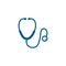 Stethoscope Blue Icon On White Background. Blue Flat Style Vector Illustration