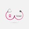 Stethoscope and breast icon.Breast Cancer October Awareness Mont