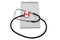 Stethoscope with Canadian flag head and blank notepad on transparent background