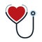 Stethoscope cardio medical tool with heart