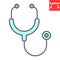 Stethoscope color line icon, medical and doctor, physical examination sign vector graphics, editable stroke filled