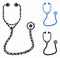 Stethoscope Composition Icon of Spheric Items