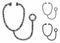 Stethoscope Composition Icon of Uneven Pieces